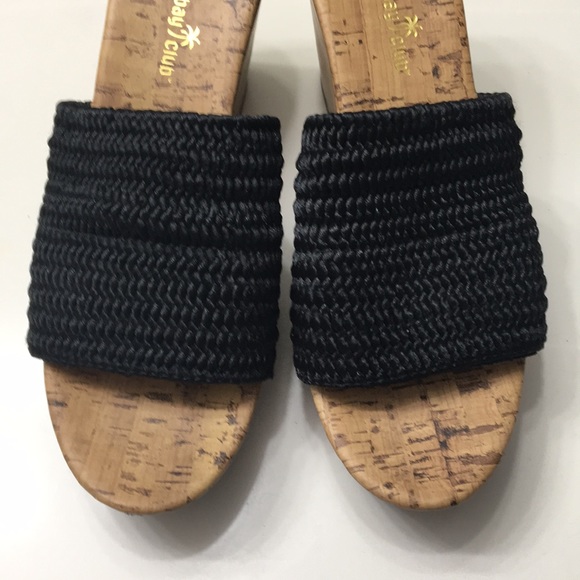 Montego Bay Club Black Brown Heeled Sandals 8.5 - Picture 3 of 10